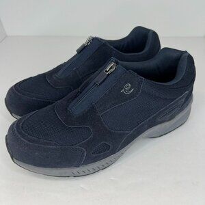 Easy Spirit Womens Blue Serheal Leather Suede Zip-Up Size 9N Slip-On Shoes